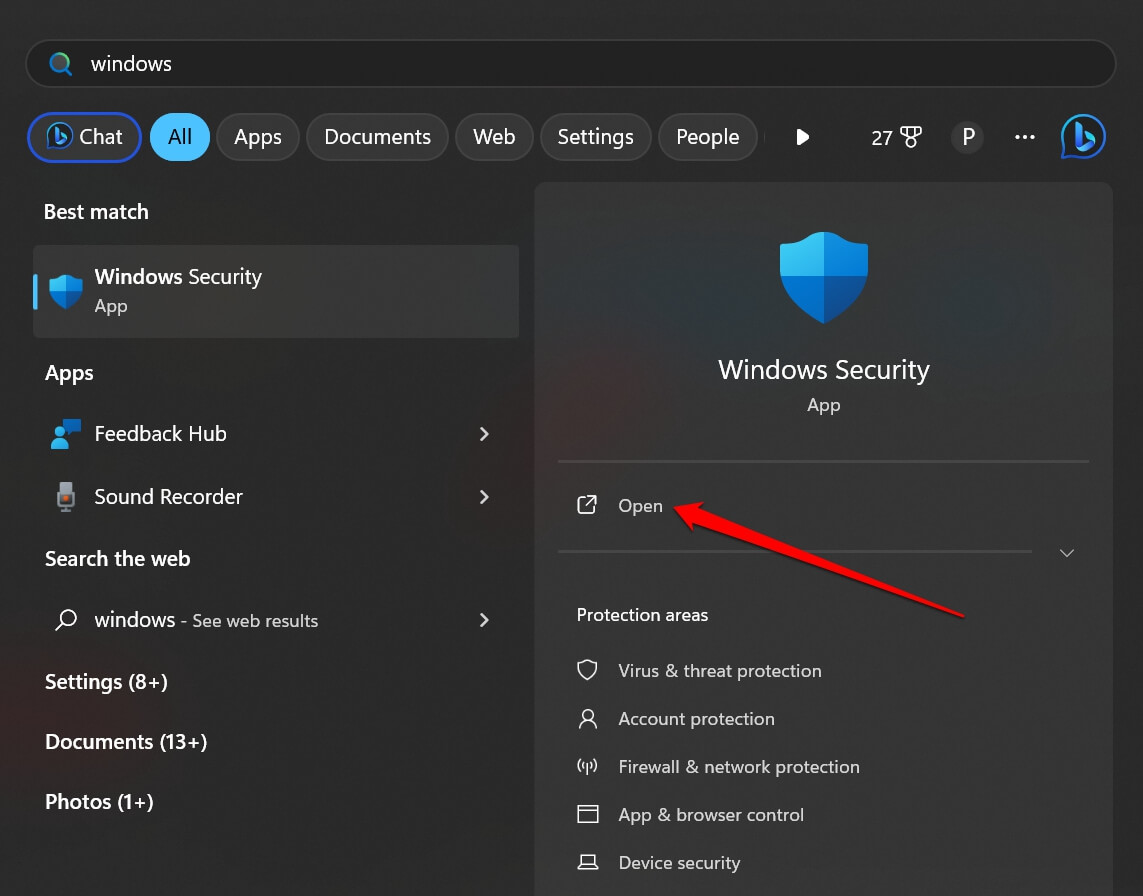 Open-Windows-Security-app-from-Start-Window Open-Windows-Security-app-from-Start-Window