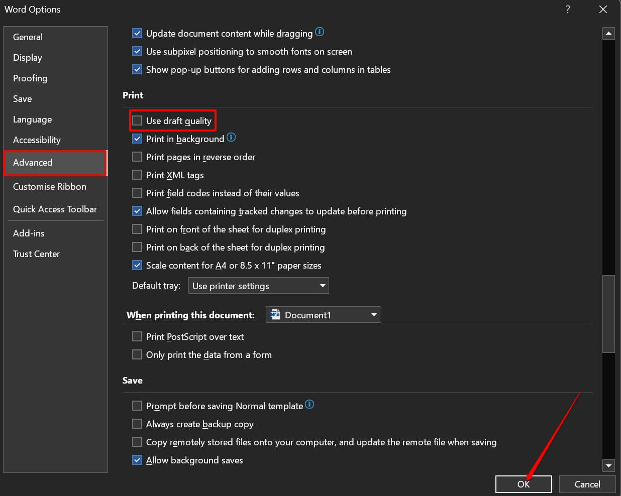 disable-draft-quality-for-MS-Word disable-draft-quality-for-MS-Word