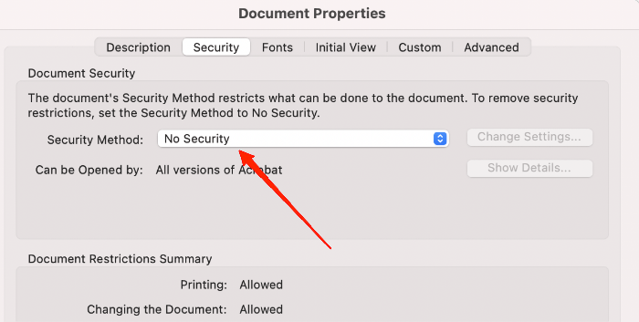 For-the-Security-Method-select-no-password-from-the-drop-down