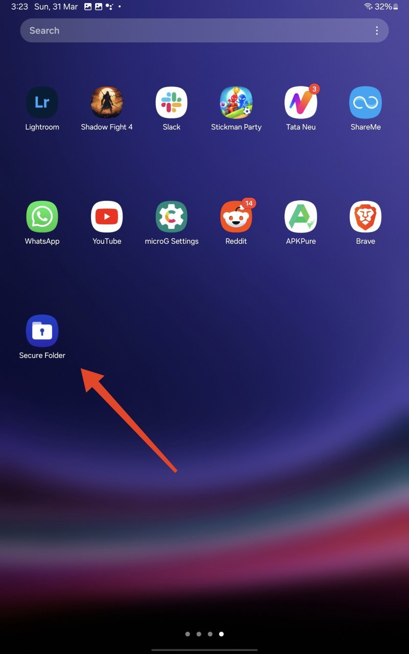 open-secure-folder-from-the-home-screen