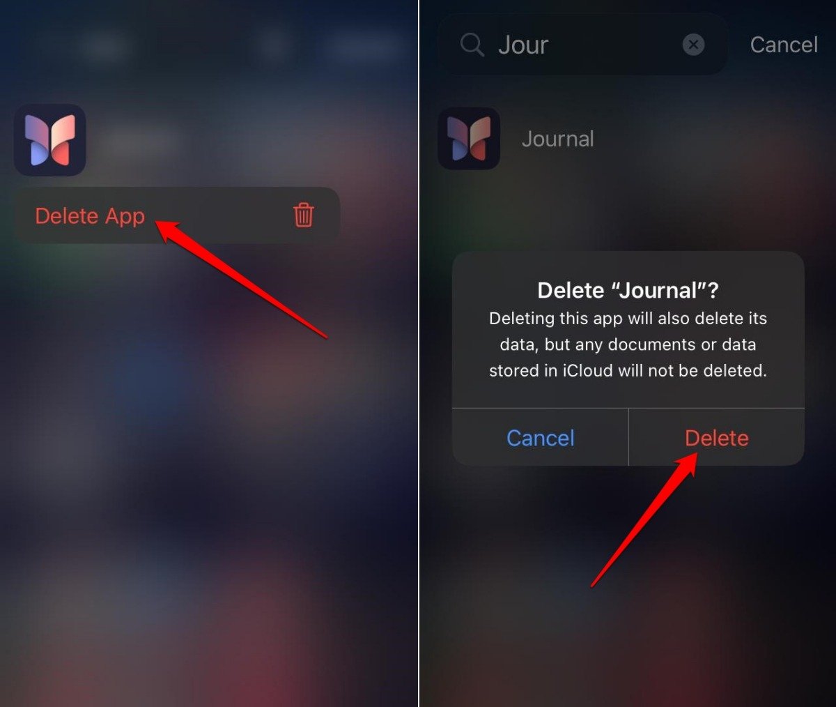 uninstall-journal-app-on-iPhone